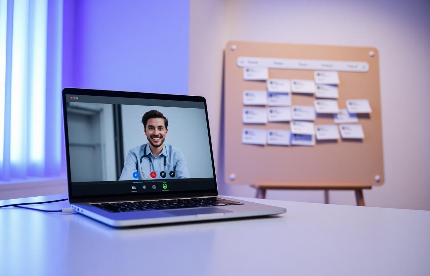Audit IA en visioconférence avec tableau de tâches